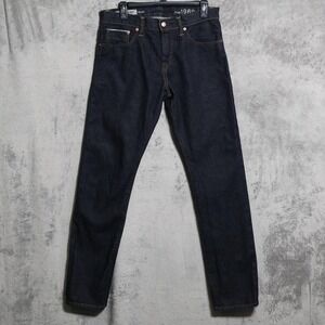 Gap 1969 Jeans Mens 32x33 Blue Selvedge Raw Straight Ringspun Denim Button Fly